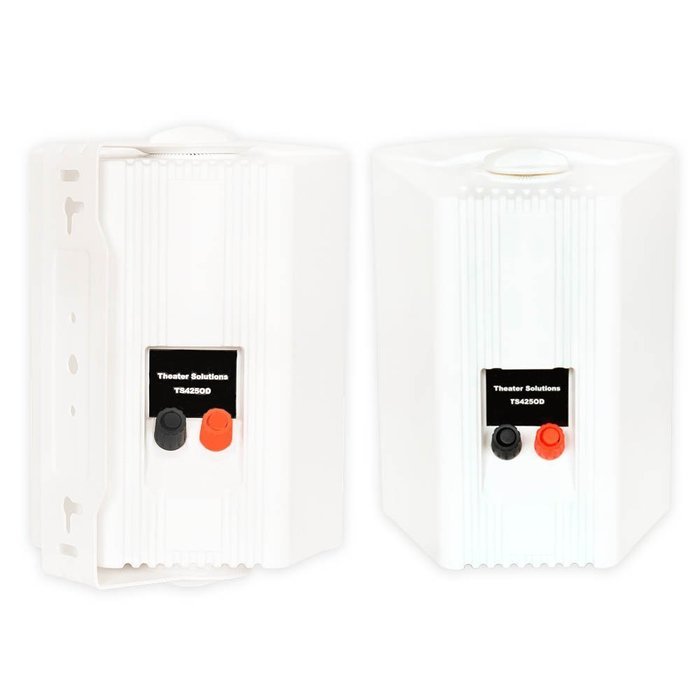 Theater Solutions TS425ODW Indoor or Outdoor Speakers Weatherproof Mountable White 6 Pair Pack
