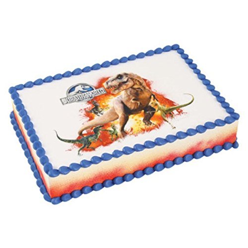 1/4 Sheet - Jurassic World Dinosaur Birthday - Edible Cake/Cupcake Topper!!!