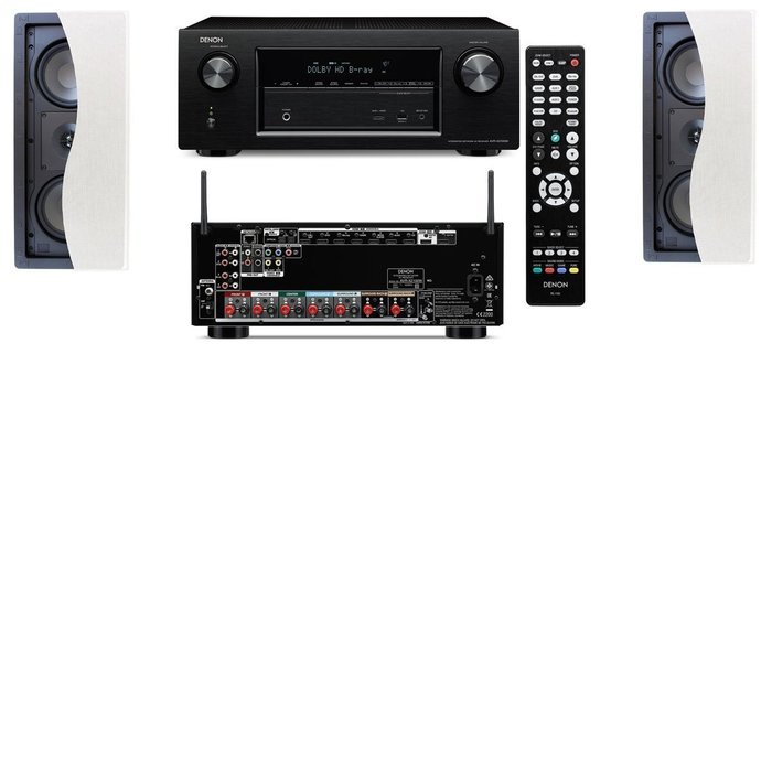 Klipsch R-2502-W II In-Wall Speaker (LCR) Denon AVR-X2100W 7.2