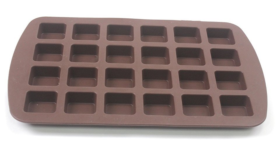 Q-life 24-cavity Silicone Brownie Squares Baking Mold Cake Chocolate Pan Candy Silicone Baking Mold Tray (1pce...