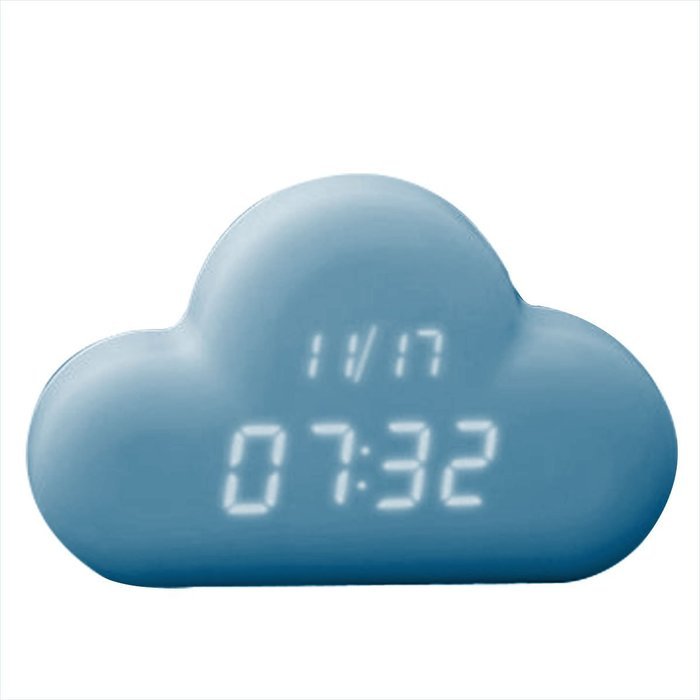 Generic Digital Clock in Cloud Shape Ligth Blue