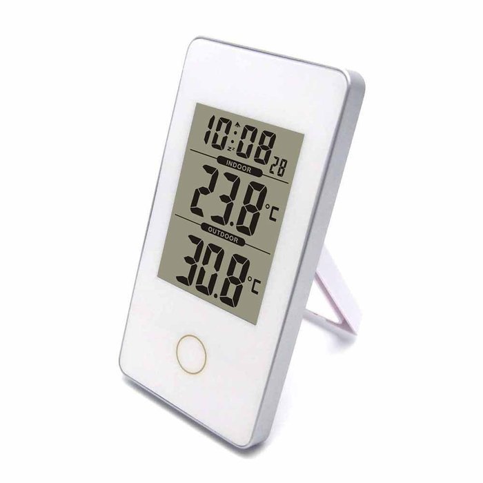 Simple Style Wireless Weather Station White Indoor/Outdoor Digital Thermometer Snooze/Alarm Clock N4