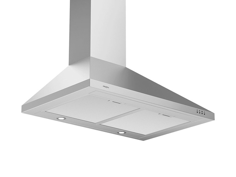 Ancona WPPW430 Wall-Mounted Classic Pyramid Style Convertible Range Hood, 30-Inch, White N4