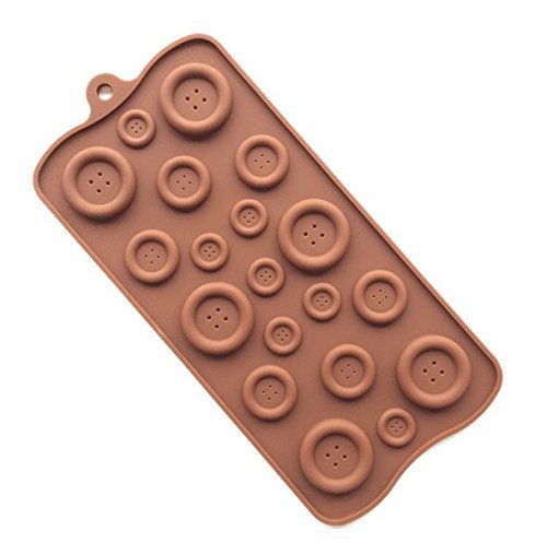 Drhob 1pcs Hot Sale Useful Silicone Chocolate Ice-Cubes Tray Mold For 19 buttons Shape Cooking Tools