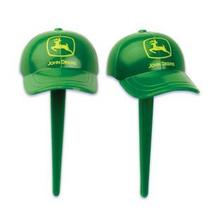 JOHN DEERE Farm CAPS Hat BIRTHDAY Party (24) BAKERY Cupcake TOPPERS Pics PICKS