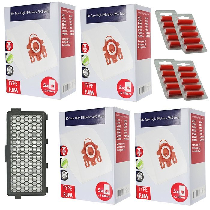 Spares2go 3D FJM Type Hyclean Bags+For Miele Compact C2 Allergy EcoLine Plus Cat & Dog Powerline Vacuum Cleaner... N10