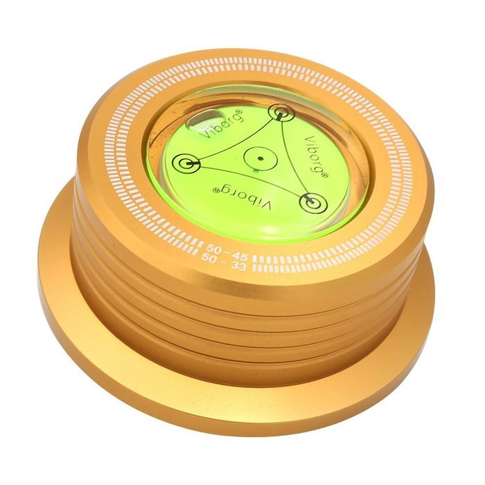 Viborg 50HZ 3 In 1 Record Clamp LP Disc Stabilizer Turntable Gold For Vibration Balanced