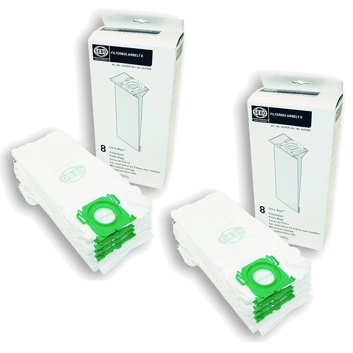 SEBO K1 K3 UltraBag Vacuum Cleaner Cylinder Dust Bags Pack Of 16 N2