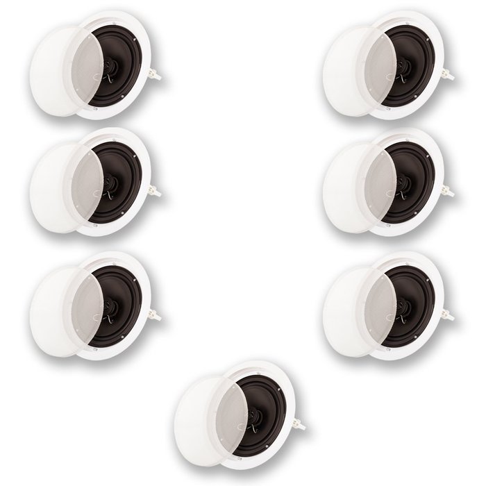 Acoustic Audio SP8c In Ceiling 8" Home Theater 7 Speaker Set 2 Way 2100 Watt New SP8c-7S