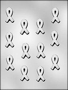 Plastic Chocolate Mold Awareness Ribbon 1 5/8" Ch9099