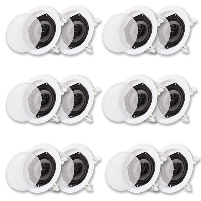 Acoustic Audio CS-IC53-6PR 250 Watt 5.25" 3-Way Home Theater In-Wall/Ceiling Speakers (6-Pair)