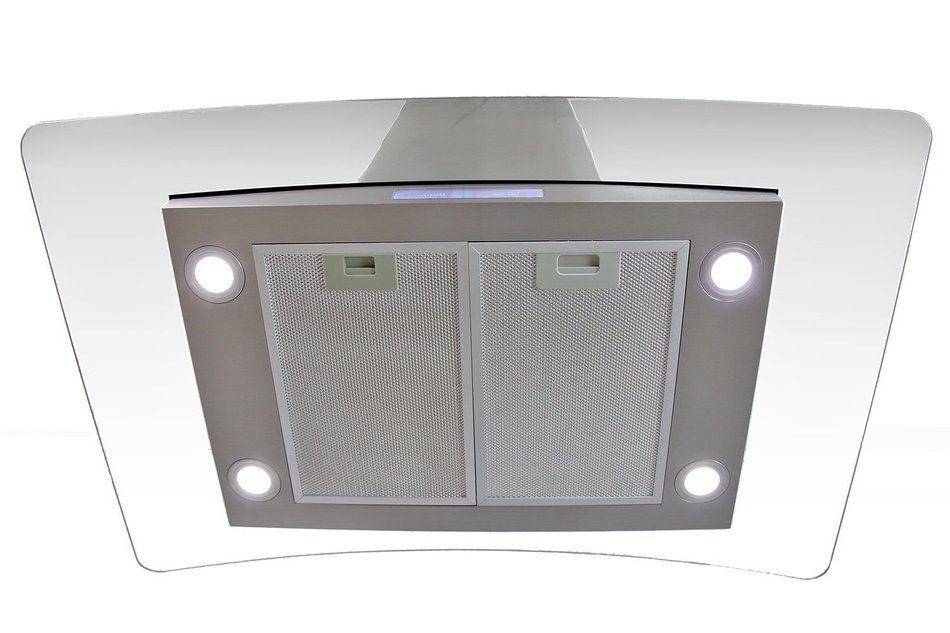 Gracelove 30" Stainless Steel Tempered Glass LED Display Touch Control Panel Island Mount Kitchen Vent Cooking... N3