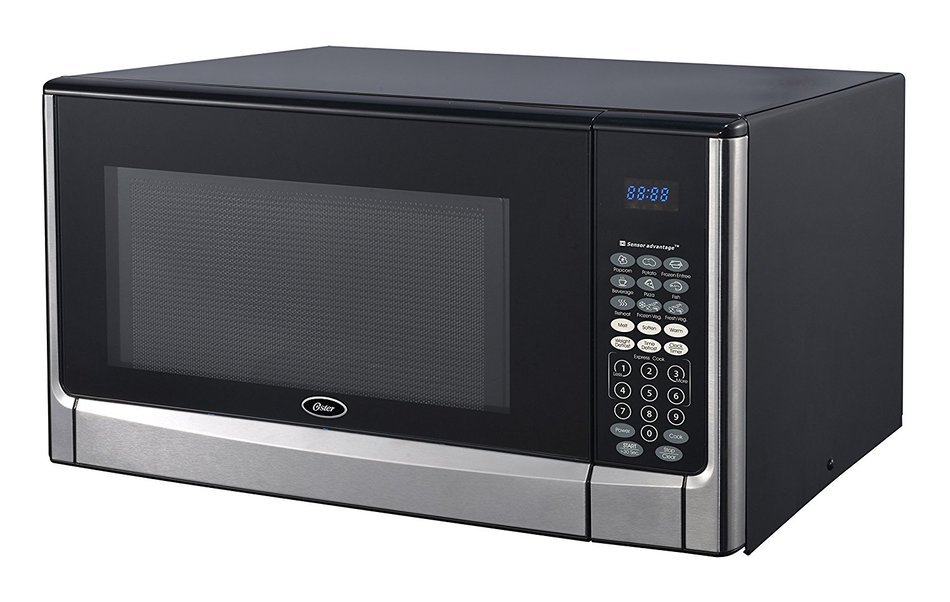 Oster OGYZ1604VS 1100W Inverter/Sensor Microwave Oven, 1.6 cu. ft., Stainless Steel/Black