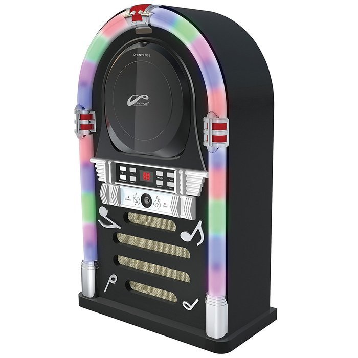 WYZworks FM Radio CD Jukebox Bluetooth Speaker System Color Changing LED Lights Blue