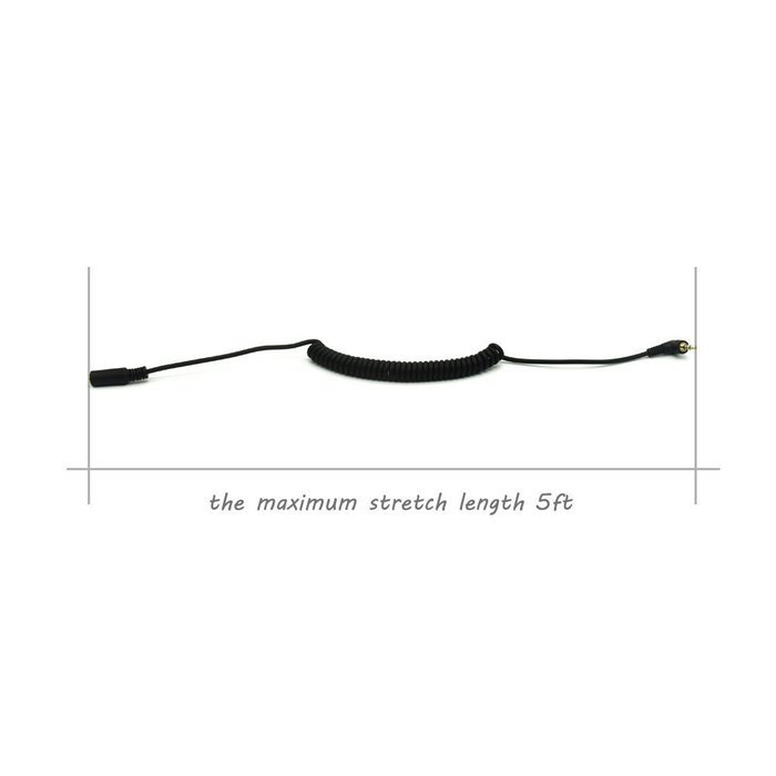 Coiled 3.5mm Jack Audio Cable - Riipoo 5 Feet 90 Degree Angle 3 Pole TRS 3.5mm Male to Female Stereo Jack Audio... N2