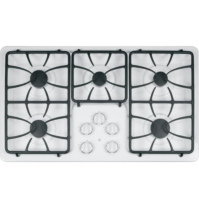 GE JGP633DETWW 36" White Gas Sealed Burner Cooktop