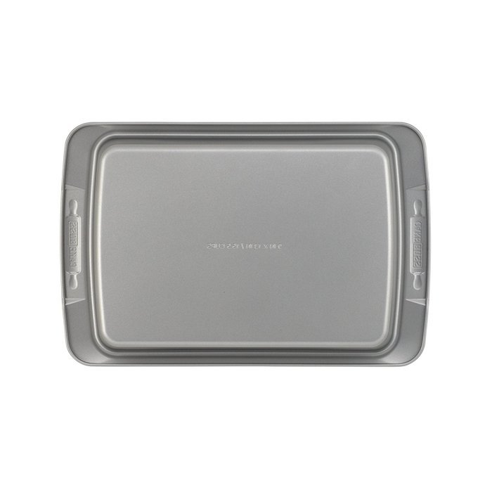 Cake Boss Deluxe Nonstick Bakeware 9-Inch x 13-Inch Covered Cake Pan, Gray N3