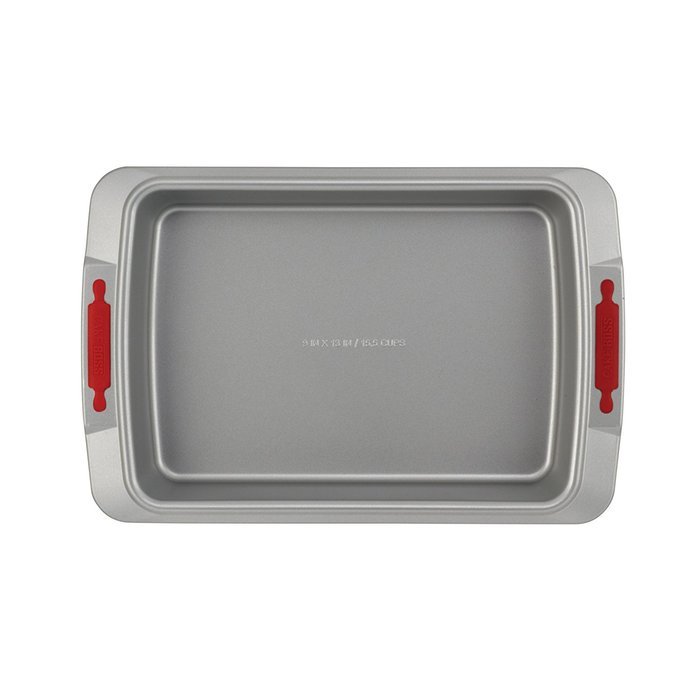 Cake Boss Deluxe Nonstick Bakeware 9-Inch x 13-Inch Covered Cake Pan, Gray N4