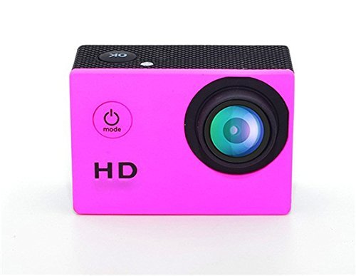 ADMOMON 30M Waterproof 2" 90&deg; Wide Angle Lens HD 720P Sports Mini Video Camera with Card Slot (Pink) N2