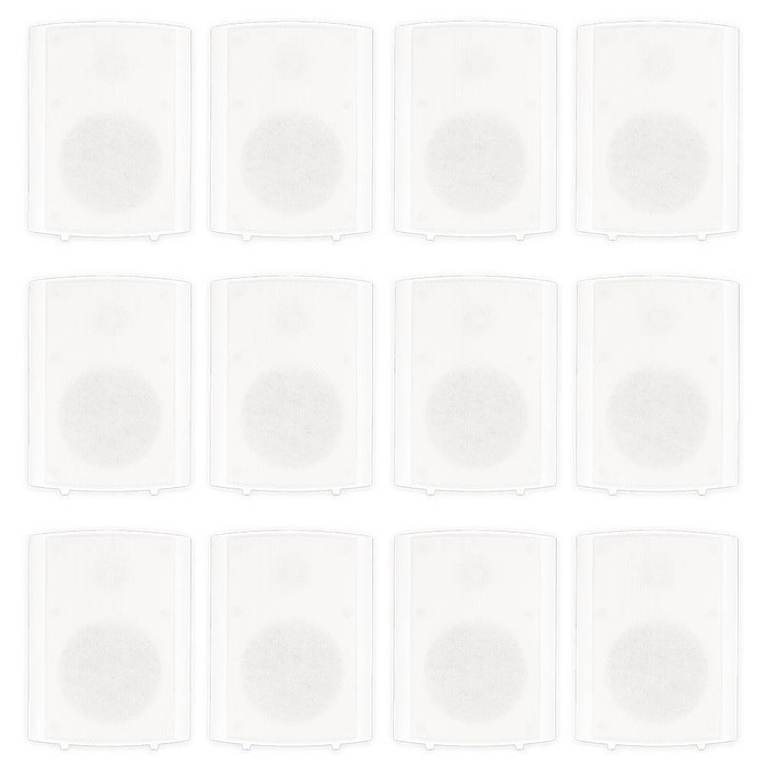 Theater Solutions TS425ODW Indoor or Outdoor Speakers Weatherproof Mountable White 6 Pair Pack N2