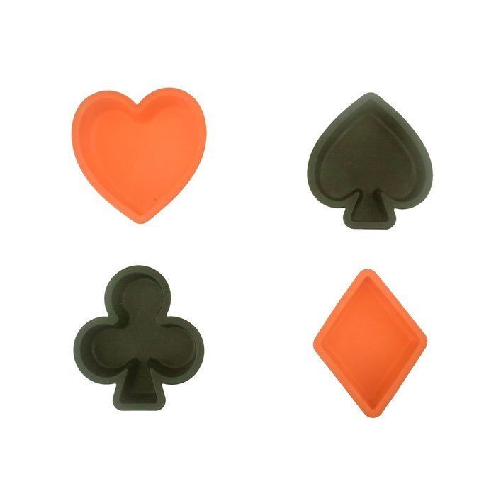 Cupcake Mold,Silicone Bakeware Set,Silivo 4 Pack Baking Set Poker Shaped 3.15"*4.15"*1" Deep Non-stick Silicone... N4