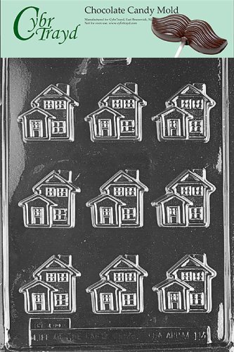 Cybrtrayd M114 Little House Chocolate Candy Mold with Exclusive Cybrtrayd Copyrighted Chocolate Molding Instructions