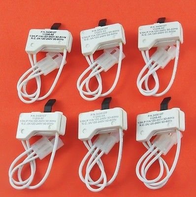 3406107 WHIRLPOOL KENMORE SEARS MAYTAG ROPER DRYER DOOR SWITCH 6 PACK