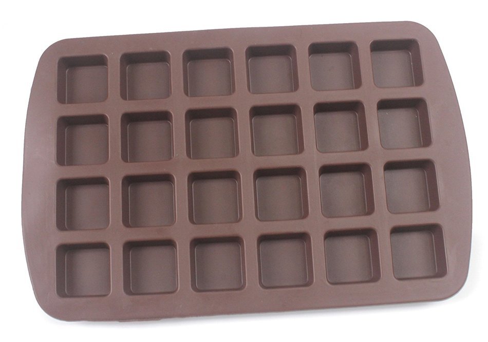 Q-life 24-cavity Silicone Brownie Squares Baking Mold Cake Chocolate Pan Candy Silicone Baking Mold Tray (1pce... N2