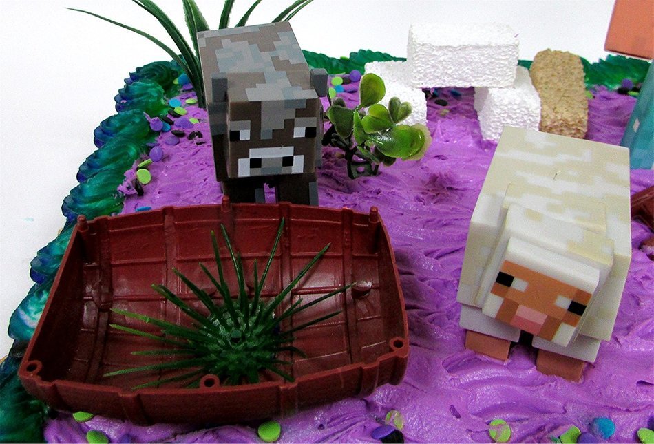 13 Piece MINECRAFT Themed Birthday Cake Topper Set Featuring Minecraft Characters and Decorative Themed Accessories N7