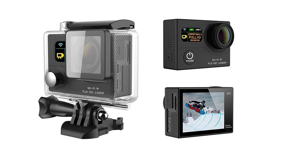 GoldFish G3 Dual Screen Sport Action Camera 2.0-inch LTPS LCD+0.95'OLED Status Full HD 1080p 12MP WIFI 170&deg;HD... N2