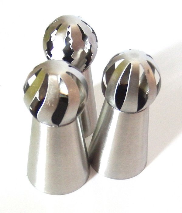 Misula 3PCS/Set New Design Ball Tips Sphere Nozzles Cream Stainless Steel Flower Torch Shape Icing Piping Nozzles... N3