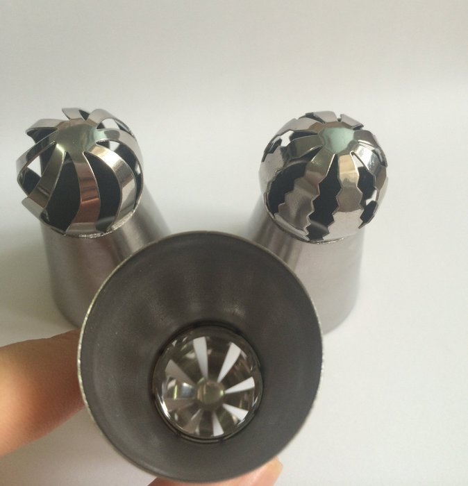 Misula 3PCS/Set New Design Ball Tips Sphere Nozzles Cream Stainless Steel Flower Torch Shape Icing Piping Nozzles... N4