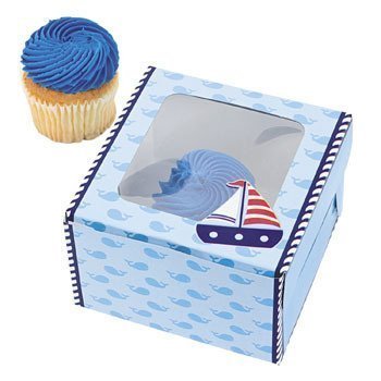 Nautical Sailor Cupcake Boxes - 12 ct