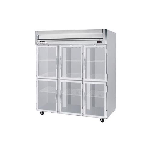 Beverage-Air HF3-5HG 3 Section Glass Half Door Reach-In Freezer 74 cu. ft.