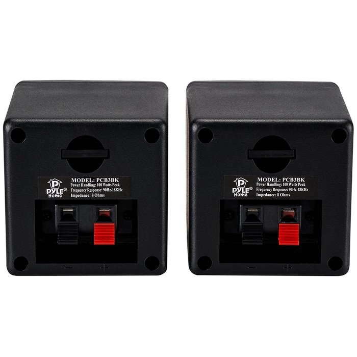 PYLE HOME PCB3BK 3" 100-Watt Mini-Cube Bookshelf Speakers (Black)