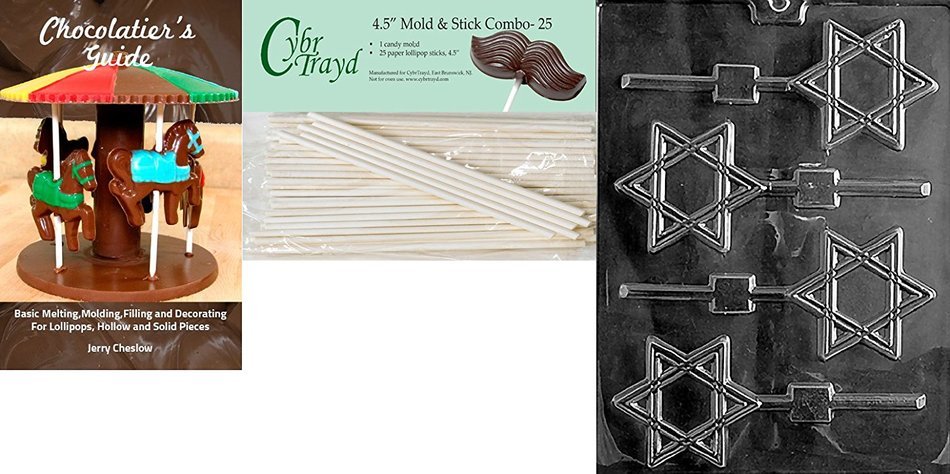 Cybrtrayd R037 Star of David Chocolate Candy Mold with Exclusive Cybrtrayd Copyrighted Chocolate Molding Instructions... N2