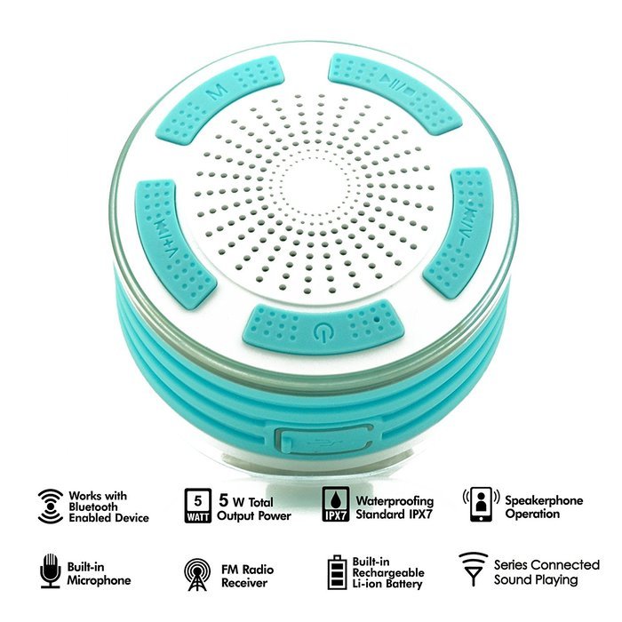 KONG KIM IPX7 100% Waterproof & Dust-proof Floating Bluetooth Shower Speaker Compatible with all Bluetooth devices... N27