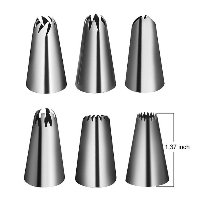Korean Bobbi Skirt Icing Tips Set, Newcomdigi Stainless Steel Cake Decorating Supplies with One Coupler and One... N2