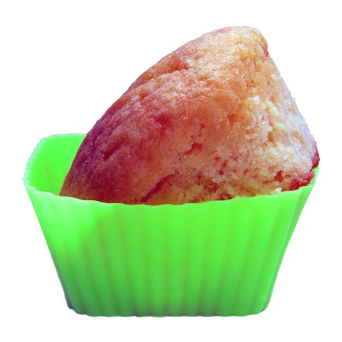 12 Green Silicone Baking Cups For Baking Cupcakes, Muffins, Mini Cakes Set by Dalysfort Stores Easy To Clean