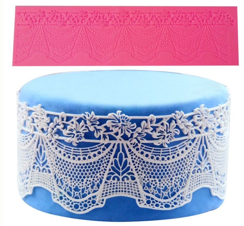 Lesirit Silicone Fondant Cake Decorating Mold Lace Chocolate Lace Mold Mat (B) N2