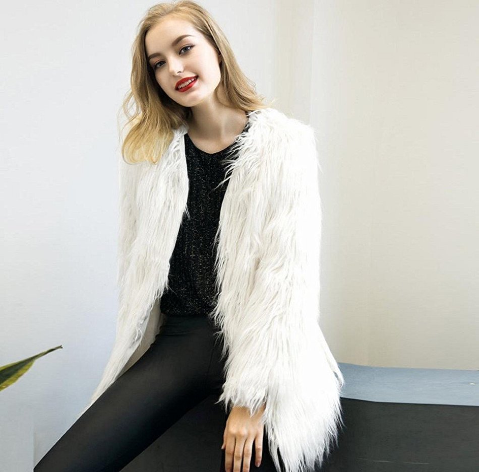 Outerwear,Morecome Ladies Warm Faux Fur Fox Coat Jacket Winter Outerwear N9