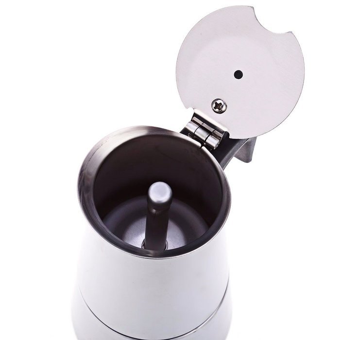 6-Cup Stovetop Espresso Maker Italian Moka Coffee Pot - Best Polished Stainless Steel Coffee Percolator with Permanent... N7