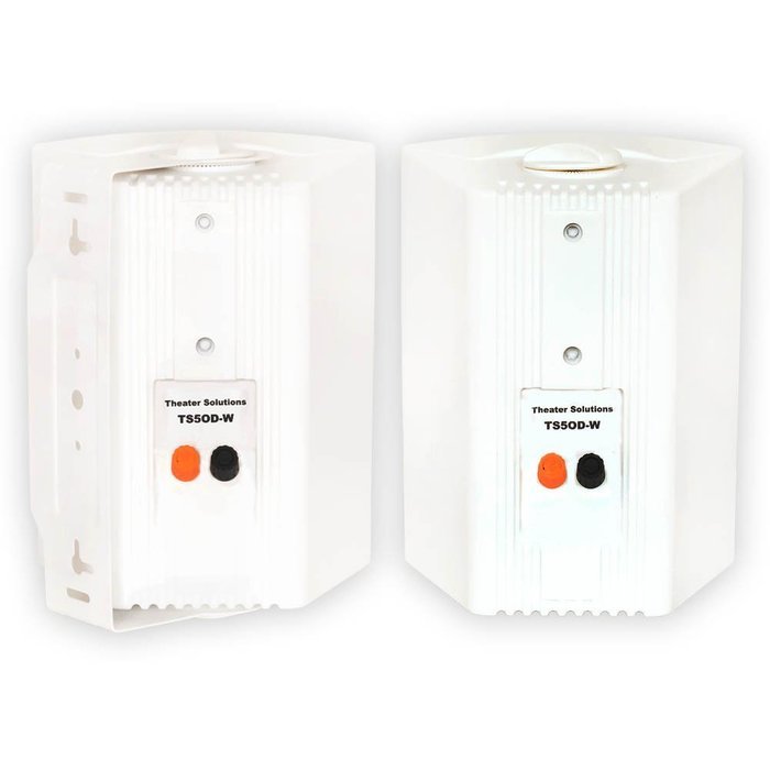 Theater Solutions TS5ODW Indoor or Outdoor Speakers Weatherproof Mountable White 3 Pair Pack N4