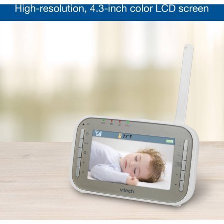 VTech VM343 Safe & Sound Video Baby Monitor with Night Vision, Pan/Tilt/Zoom and Two-Way Audio N4