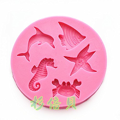 Anyana Dolphin Crab Silicone Fondant Mold Cake Decorating Pastry Gum Pastry Tool Kitchen Tool Sugar Paste Baking...