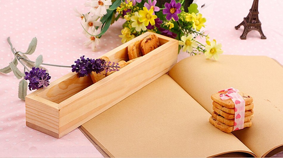 Ryeky New Arrival Baking Tool Cookie Souffle Rectangular Wooden Cookies Shaping Device N4