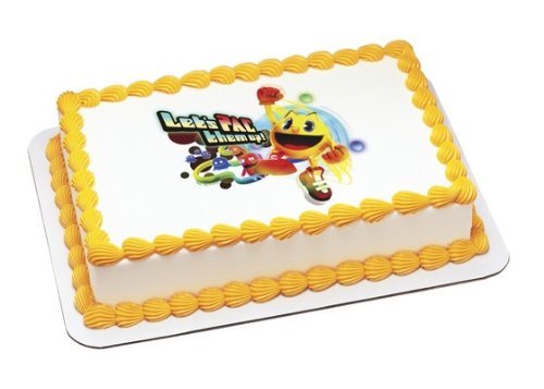 Pac-man Let's Pac Them Up! Edible Cake Image Topper