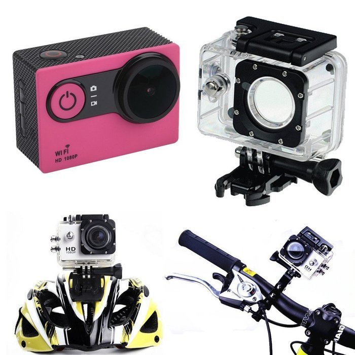 Choice Goods 2.0inch 12MP Wifi 170 Degree Wide Angle FULL HD 1080P Waterproof Sport Action Camera - Rose N3