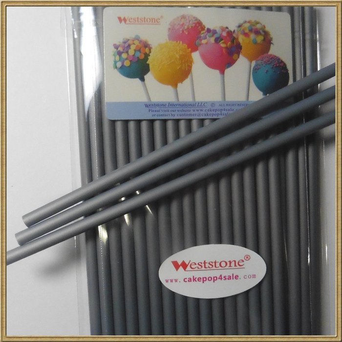 Silver sticks and Bows - 50pcs 6" Plastic Lollipop Sticks for Cake Pops or Lollipop Candy (Silver sticks+Bows)