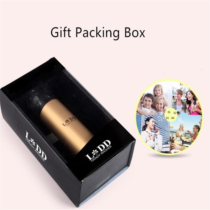 Delipop Handheld Washing Machine Portable Size 6.9x1.8inch Plastic Powered By 3xAAA Battery Gold For Cleaning... N3